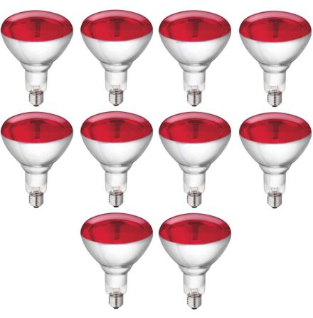 Värmelampa Glödlampa Philips IR Röd 150 Watt 10-Pack